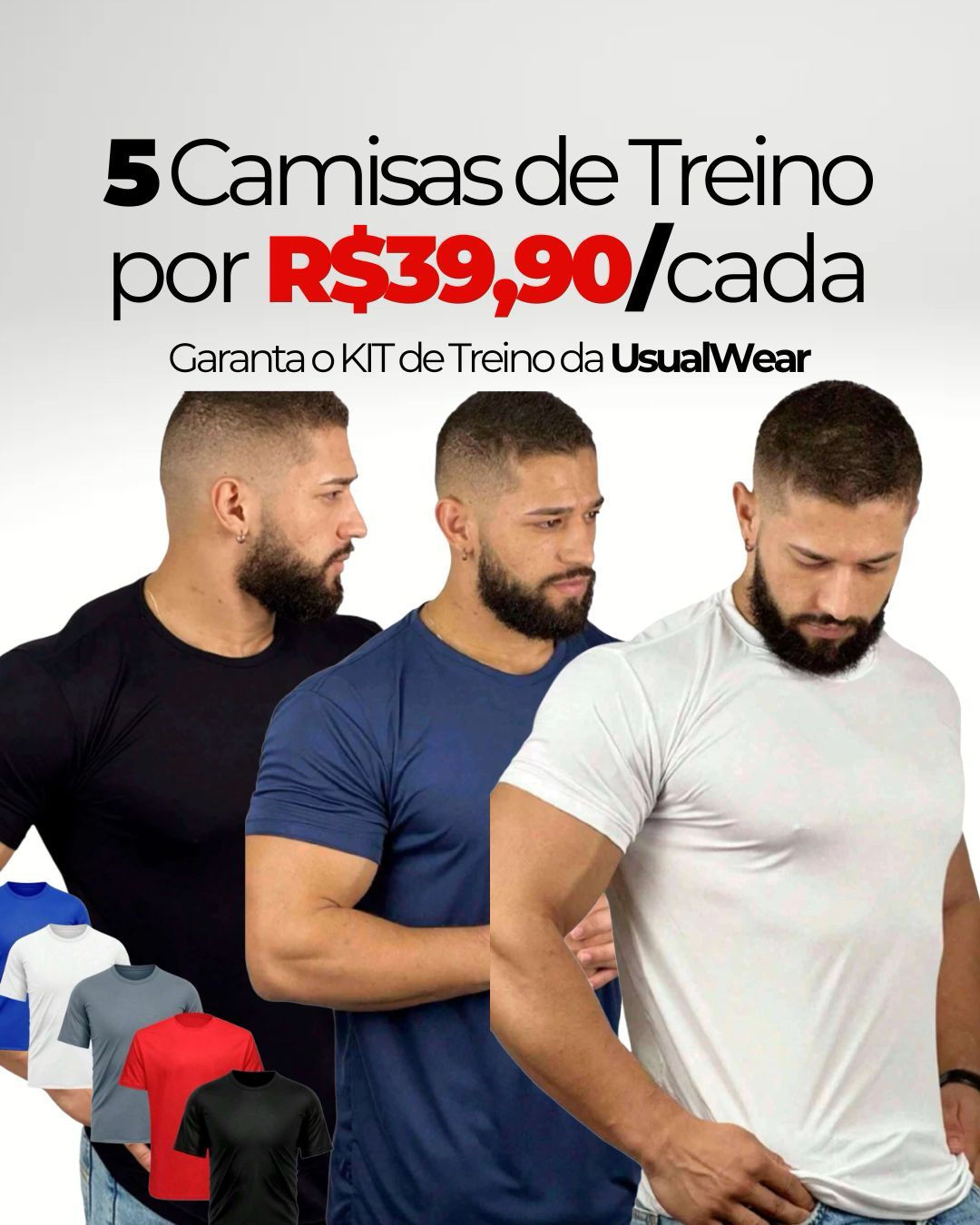 Kit 5 Camisetas Masculina Camisa Dry Fit Proteção Uv 50 Slim Fit Anti Suor Esportiva Corrida Academia