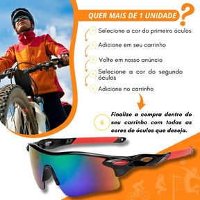 Óculos de Ciclismo/Corrida Proteção UV 400 MTB Esportivo Espelhado