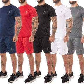 Kit Camisetas + Bermudas Masculinas Conjunto Fitness Para Academia