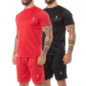 Kit Camisetas + Bermudas Masculinas Conjunto Fitness Para Academia