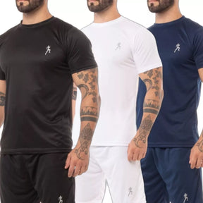 Kit Camisetas + Bermudas Masculinas Conjunto Fitness Para Academia